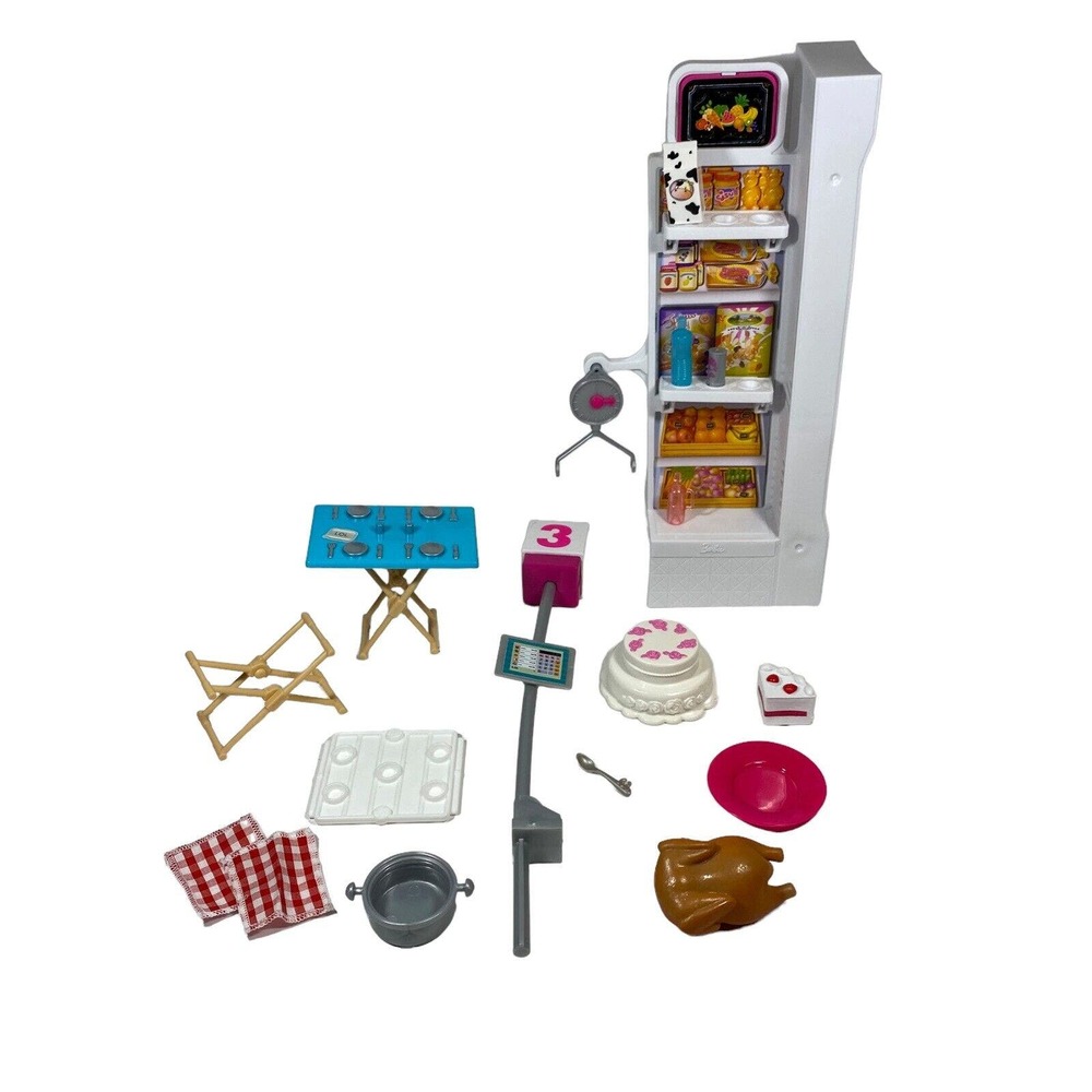 Mattel Barbie Lot Miscellaneous Food Kitchen Grocery Store 17 Pc
